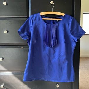 Silky Indigo Short Sleeve Blouse